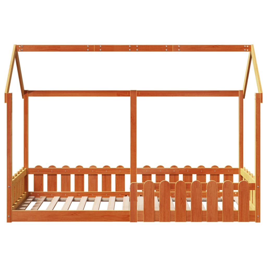 Giroletto Casetta Bambini Marrone Cera 80x200 cm Massello Pino 850691