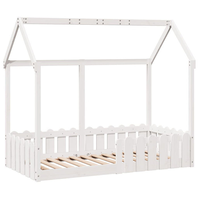 vidaXL Giroletto Casetta Bambini Bianco 80x160 cm Legno Massello Pino