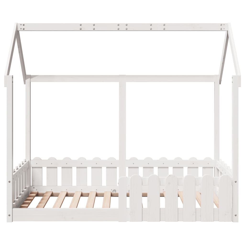 Giroletto Casetta Bambini Bianco 80x160 cm Legno Massello Pino 850696