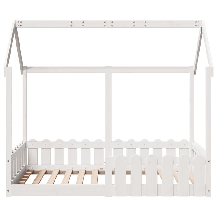 Giroletto Casetta Bambini Bianco 80x160 cm Legno Massello Pino 850696