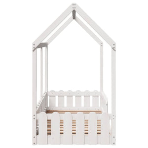 Giroletto Casetta Bambini Bianco 80x160 cm Legno Massello Pino 850696