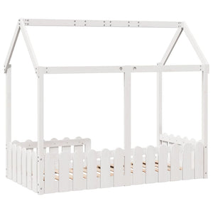 Giroletto Casetta Bambini Bianco 80x160 cm Legno Massello Pino 850696
