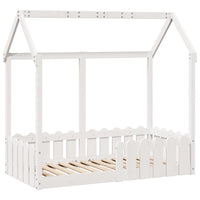 Giroletto Casetta Bambini Bianco 70x140 cm Legno Massello Pino 850699