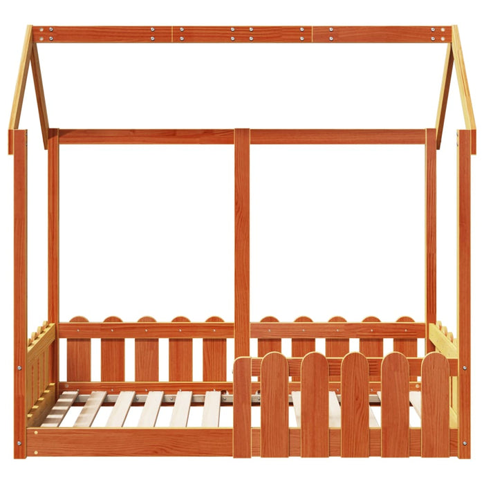 Giroletto Casetta Bambini Marrone Cera 70x140 cm Massello Pino