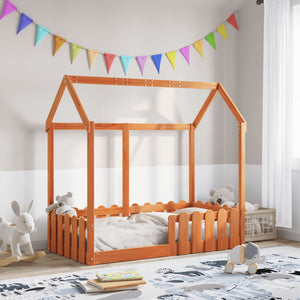 Giroletto Casetta Bambini Marrone Cera 70x140 cm Massello Pino 850700