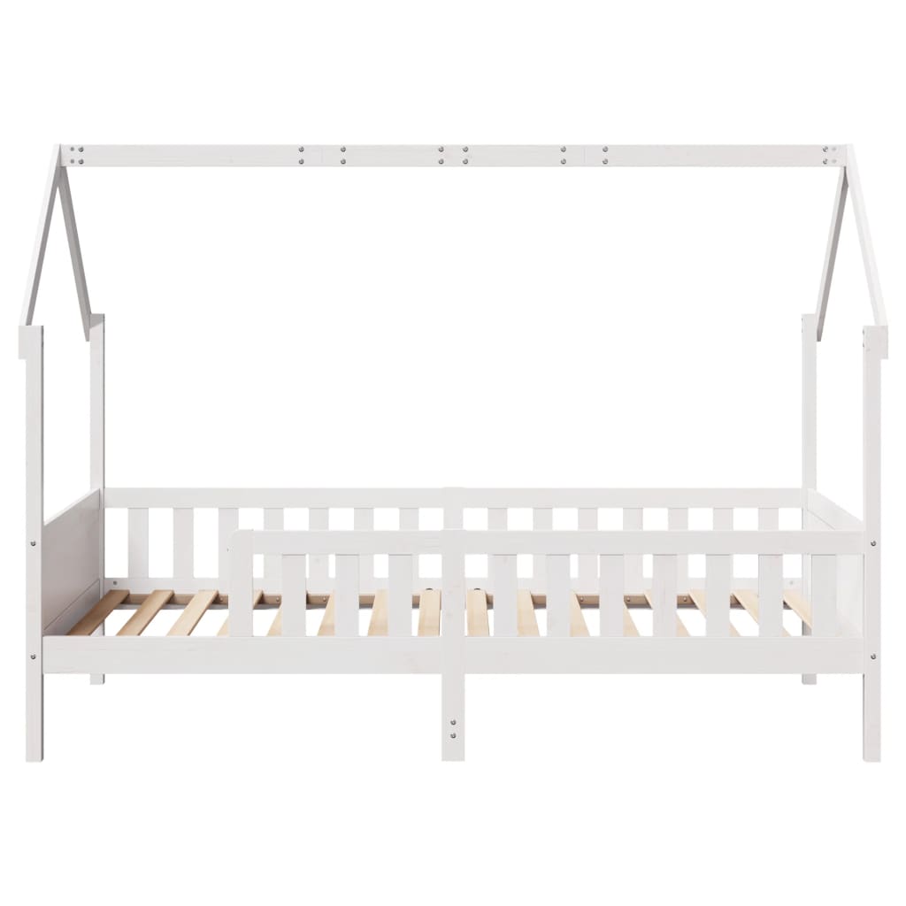 Giroletto Casetta Bambini Bianco 90x200 cm Legno Massello Pino