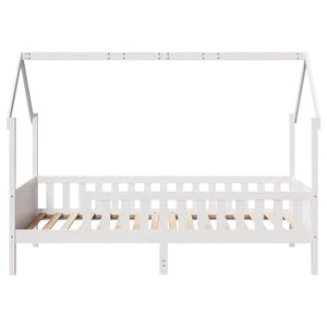 Giroletto Casetta Bambini Bianco 90x200 cm Legno Massello Pino