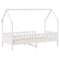 Giroletto Casetta Bambini Bianco 90x200 cm Legno Massello Pino