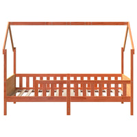 Giroletto Casetta Bambini Marrone Cera 90x200 cm Massello Pino