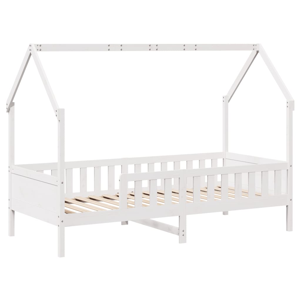 Giroletto Casetta Bambini Bianco 80x200 cm Legno Massello Pino 850705