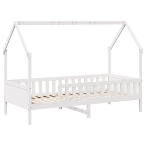 Giroletto Casetta Bambini Bianco 80x200 cm Legno Massello Pino 850705