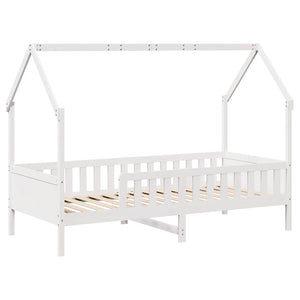 vidaXL Giroletto Casetta Bambini Bianco 80x200 cm Legno Massello Pino