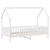 Giroletto Casetta Bambini Bianco 80x200 cm Legno Massello Pino 850705
