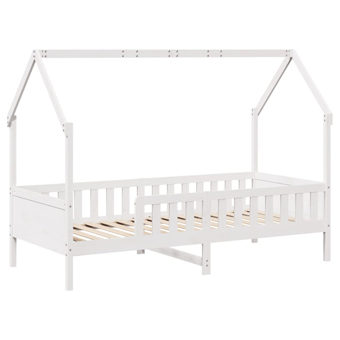 Giroletto Casetta Bambini Bianco 80x200 cm Legno Massello Pino 850705