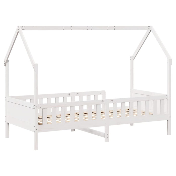 Giroletto Casetta Bambini Bianco 80x200 cm Legno Massello Pino 850705