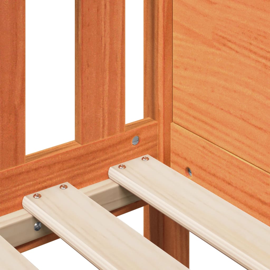 vidaXL Giroletto Casetta Bambini Marrone Cera 80x200 cm Massello Pino