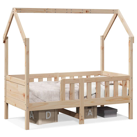 Giroletto Casetta per Bambini-Struttura Letto Bambini 80x160 cm Legno Massello di Pino 970893
