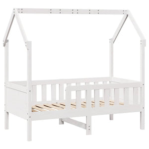 vidaXL Giroletto Casetta Bambini Bianco 80x160 cm Legno Massello Pino