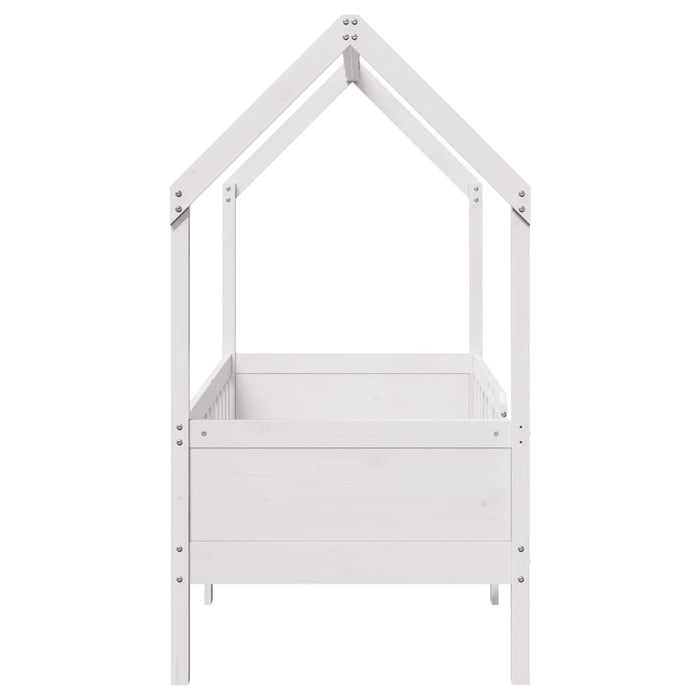 vidaXL Giroletto Casetta Bambini Bianco 80x160 cm Legno Massello Pino