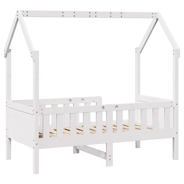 vidaXL Giroletto Casetta Bambini Bianco 80x160 cm Legno Massello Pino