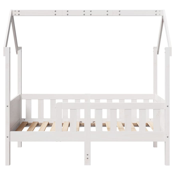 Giroletto Casetta Bambini Bianco 70x140 cm Legno Massello Pino