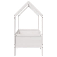 Giroletto Casetta Bambini-Struttura Letto Bambini Bianco 70x140 cm Legno Massello Pino 100234