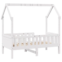 Giroletto Casetta Bambini Bianco 70x140 cm Legno Massello Pino