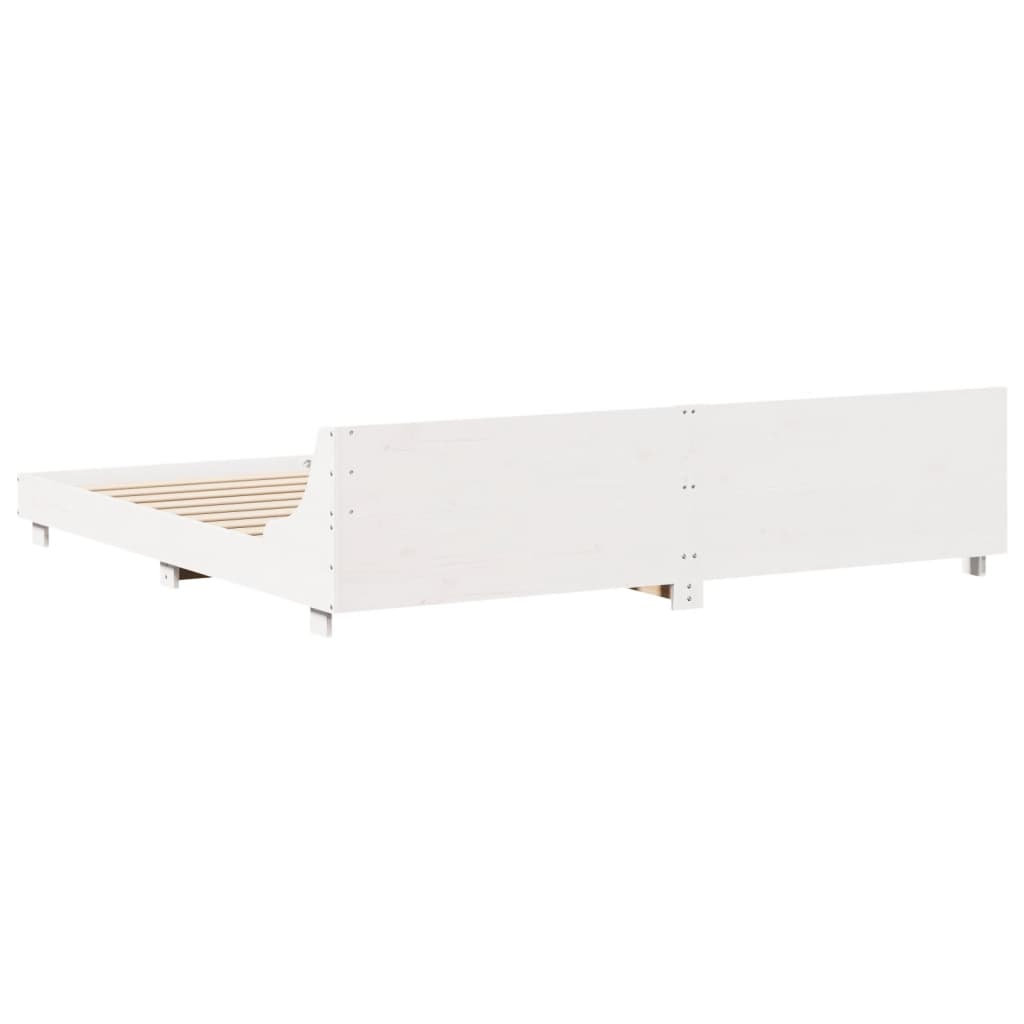 Letto senza Materasso Bianco 180x200 cm Legno Massello di Pino 850720