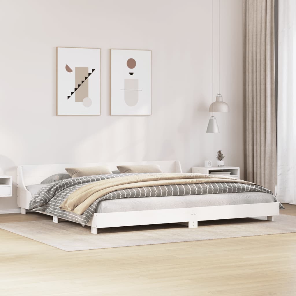 Letto senza Materasso Bianco 180x200 cm Legno Massello di Pino 850720