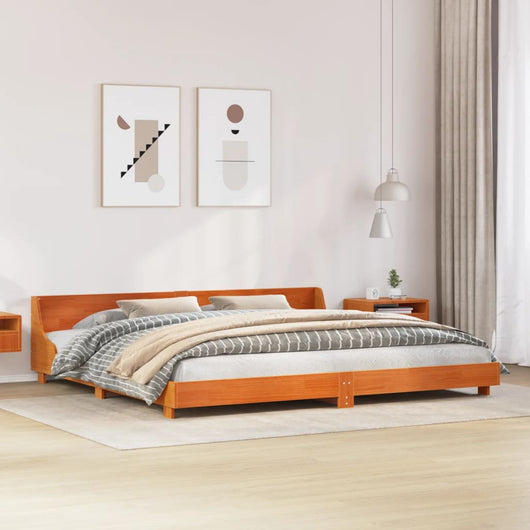 Letto senza Materasso Marrone Cera 180x200 cm in Legno di Pino 850721