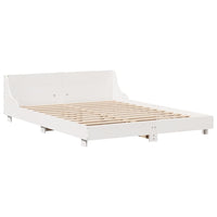 Letto senza Materasso Bianco 150x200 cm Legno Massello di Pino 850726