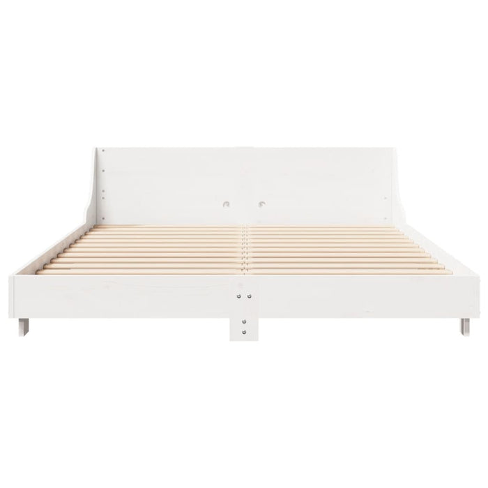 Letto senza Materasso Bianco 150x200 cm Legno Massello di Pino 850726