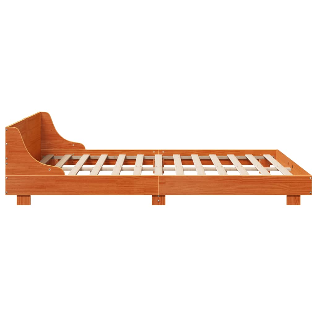 Letto senza Materasso Marrone Cera 150x200 cm in Legno di Pino 850727