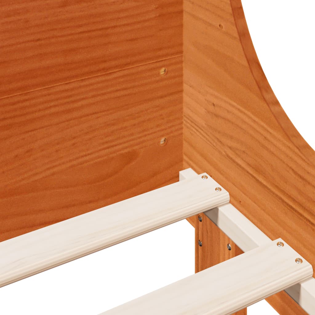 Letto senza Materasso Marrone Cera 120x200 cm in Legno di Pino 850733