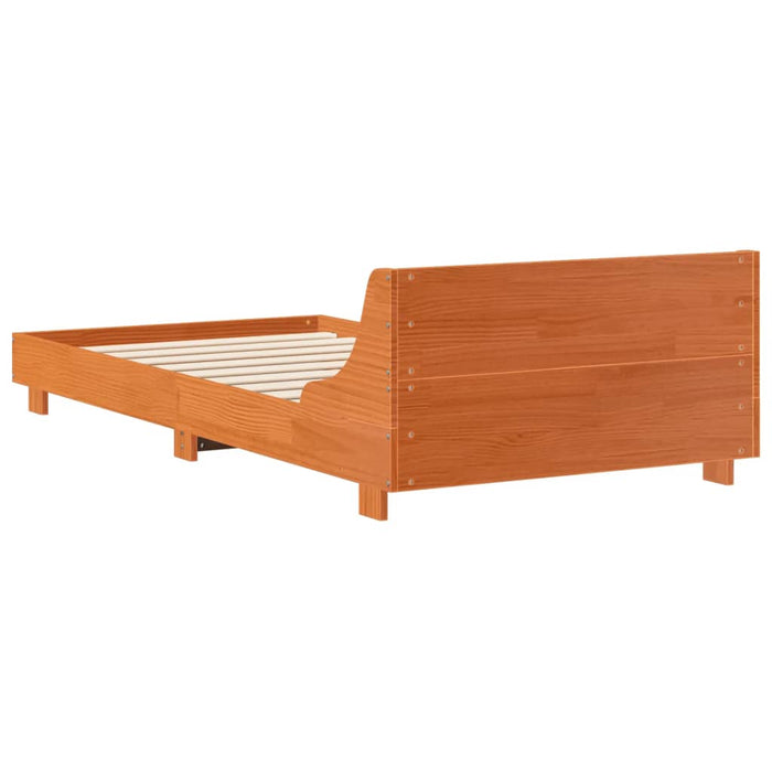 Letto senza Materasso Marrone Cera 90x200 cm Legno di Pino 850739