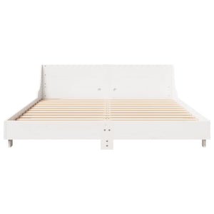 Letto senza Materasso Bianco 140x190 cm Legno Massello di Pino 850741