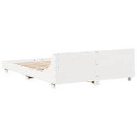 Letto senza Materasso Bianco 140x190 cm Legno Massello di Pino 850741