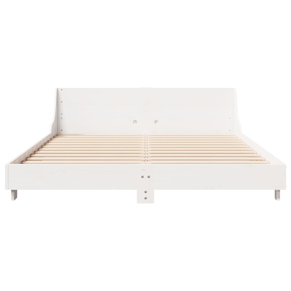 Letto senza Materasso Bianco 120x190 cm Legno Massello di Pino 850747