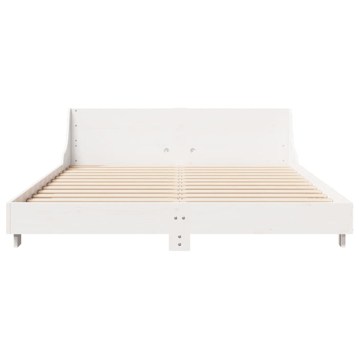 Letto senza Materasso Bianco 120x190 cm Legno Massello di Pino 850747