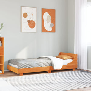 Letto senza Materasso Marrone Cera 90x190 cm in Legno di Pino 850751