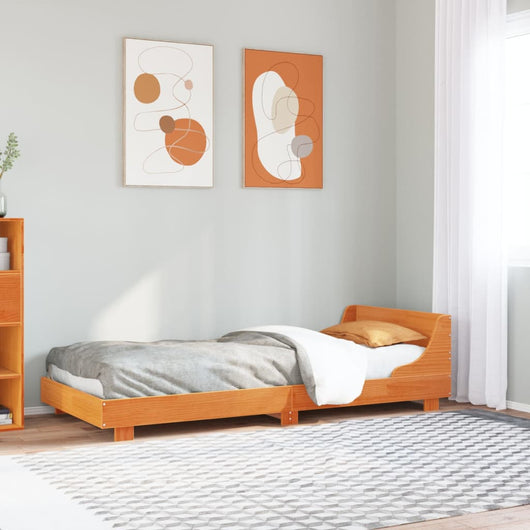 Letto senza Materasso Marrone Cera 90x190 cm in Legno di Pino 850751