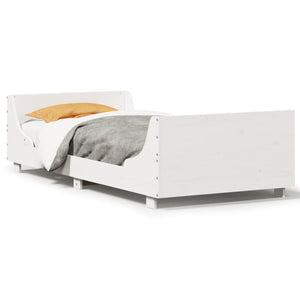 Giroletto senza Materasso Bianco 100x200 cm Legno Massello Pino 850774