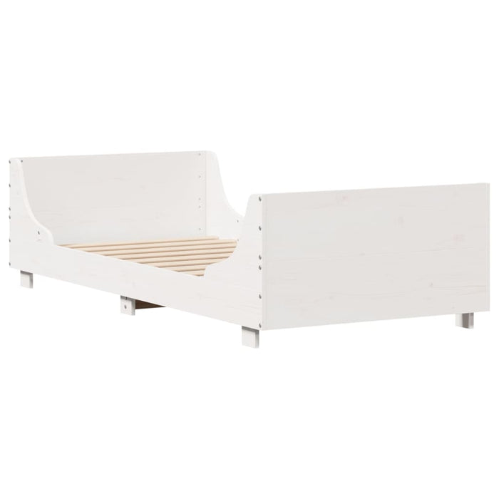 Letto senza Materasso Bianco 90x200 cm Legno Massello di Pino 850777