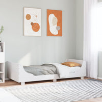 Letto senza Materasso Bianco 90x200 cm Legno Massello di Pino 850777