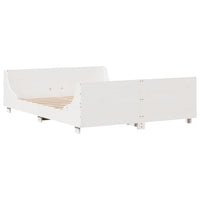 Letto senza Materasso Bianco 120x190 cm Legno Massello di Pino 850786