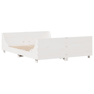Letto senza Materasso Bianco 120x190 cm Legno Massello di Pino 850786