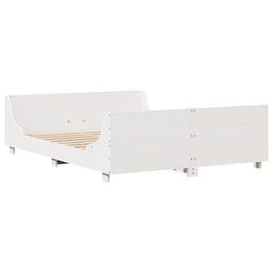 Letto senza Materasso Bianco 120x190 cm Legno Massello di Pino 850786