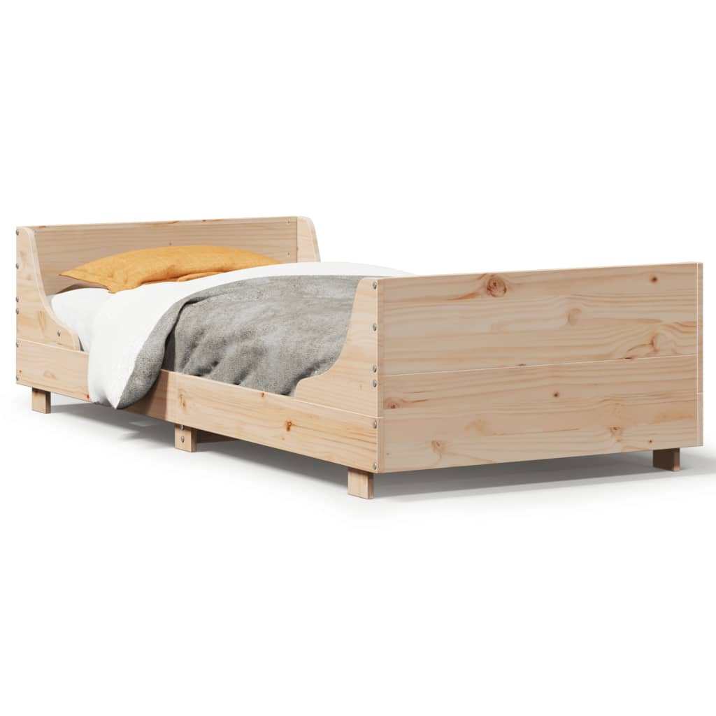 Letto senza Materasso 75x190 cm in Legno Massello Pino 850791