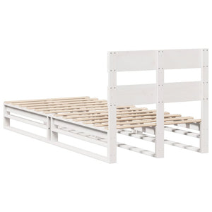 Letto senza Materasso Bianco 75x190 in Legno Massello di Pino 850819