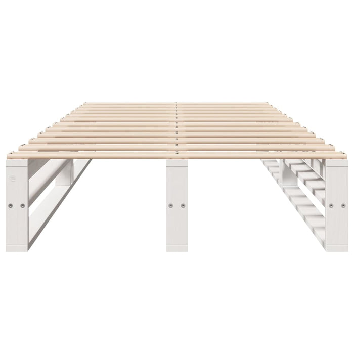 Giroletto senza Materasso Bianco 100x200 cm Legno Massello Pino 850837